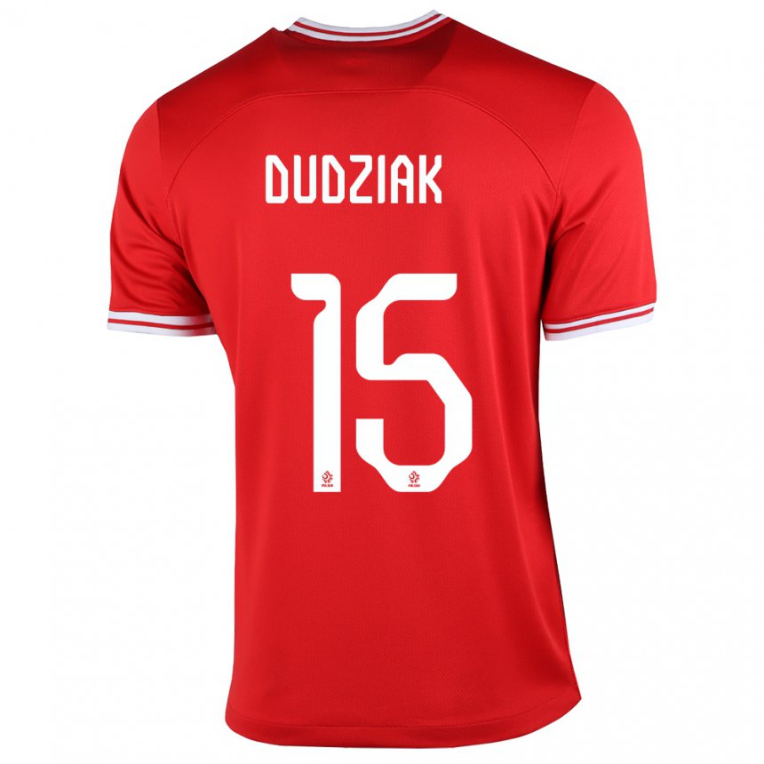 Kinder Polnische Aleksandra Dudziak #15 Rot Auswärtstrikot Trikot 22-24 T-shirt Belgien