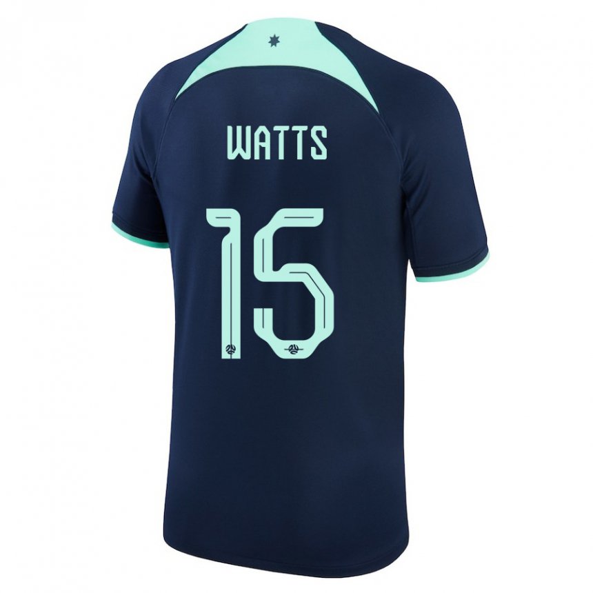 Kinder Australische Caleb Watts #15 Dunkelblau Auswärtstrikot Trikot 22-24 T-shirt Belgien