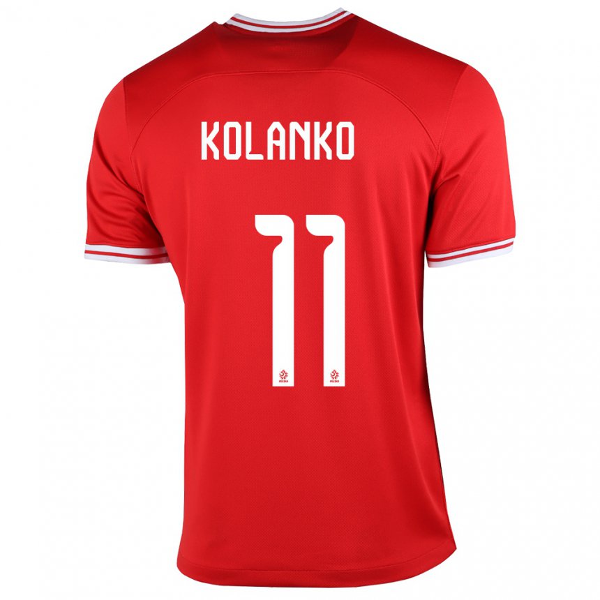 Kinder Polnische Krzysztof Kolanko #11 Rot Auswärtstrikot Trikot 22-24 T-shirt Belgien