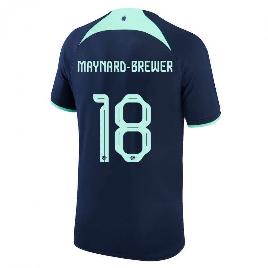 Kinder Australische Ashley Maynard Brewer #18 Dunkelblau Auswärtstrikot Trikot 22-24 T-shirt Belgien