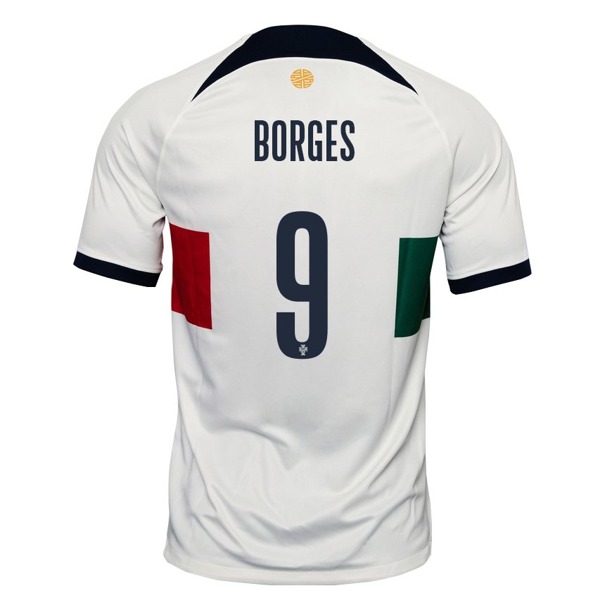 Kinder Portugiesische Ana Borges #9 Weiß Auswärtstrikot Trikot 22-24 T-shirt Belgien