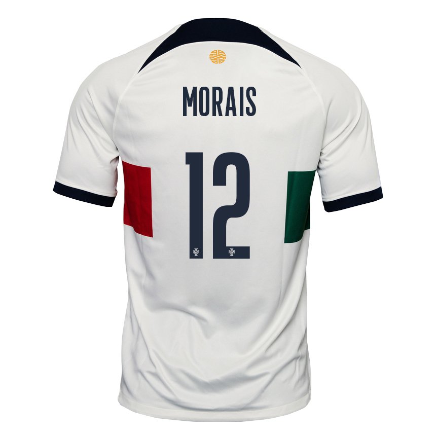 Kinder Portugiesische Patricia Morais #12 Weiß Auswärtstrikot Trikot 22-24 T-shirt Belgien