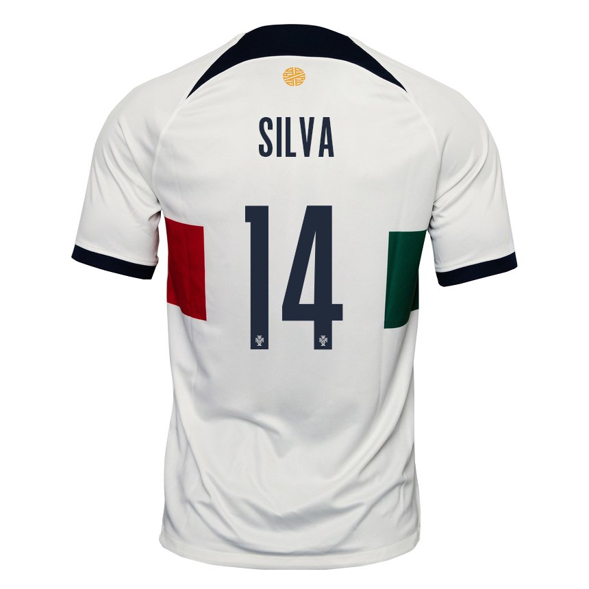 Kinder Portugiesische Dolores Silva #14 Weiß Auswärtstrikot Trikot 22-24 T-shirt Belgien