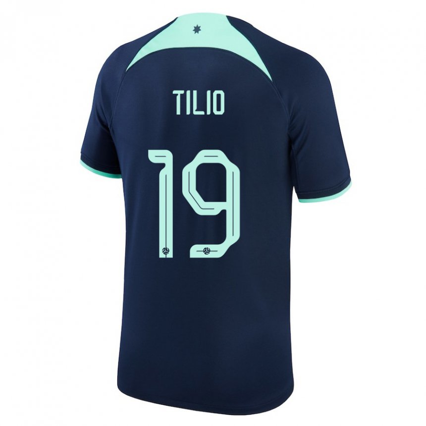 Kinder Australische Marco Tilio #19 Dunkelblau Auswärtstrikot Trikot 22-24 T-shirt Belgien