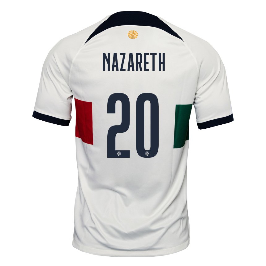 Kinder Portugiesische Kika Nazareth #20 Weiß Auswärtstrikot Trikot 22-24 T-shirt Belgien