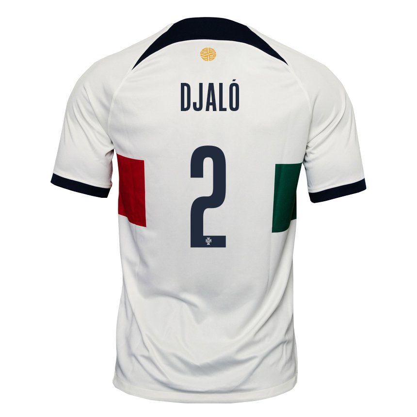 Kinder Portugiesische Tiago Djalo #2 Weiß Auswärtstrikot Trikot 22-24 T-shirt Belgien