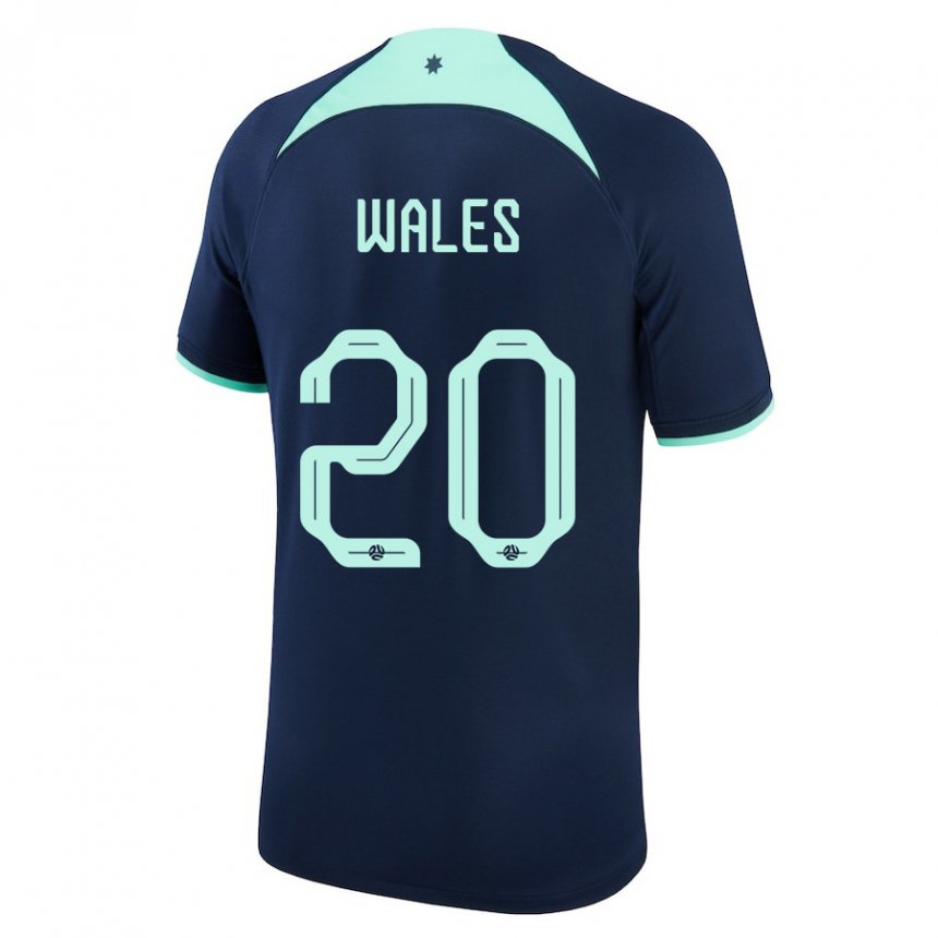 Kinder Australische Lachlan Wales #20 Dunkelblau Auswärtstrikot Trikot 22-24 T-shirt Belgien
