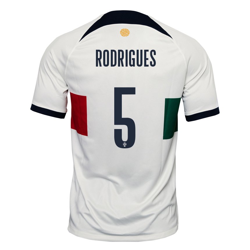 Kinder Portugiesische Rafael Rodrigues #5 Weiß Auswärtstrikot Trikot 22-24 T-shirt Belgien
