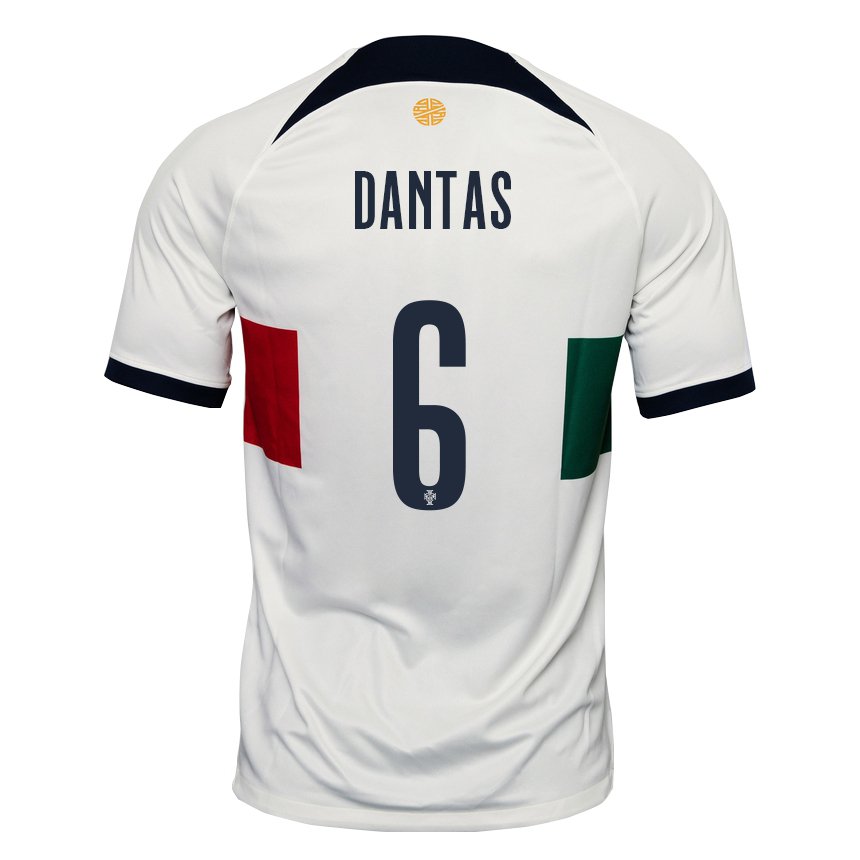 Kinder Portugiesische Tiago Dantas #6 Weiß Auswärtstrikot Trikot 22-24 T-shirt Belgien