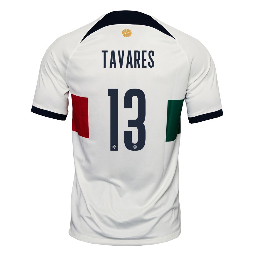Kinder Portugiesische Nuno Tavares #13 Weiß Auswärtstrikot Trikot 22-24 T-shirt Belgien