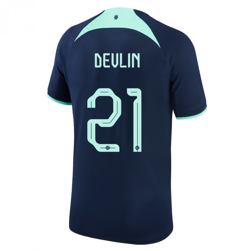 Kinder Australische Cameron Devlin #21 Dunkelblau Auswärtstrikot Trikot 22-24 T-shirt Belgien
