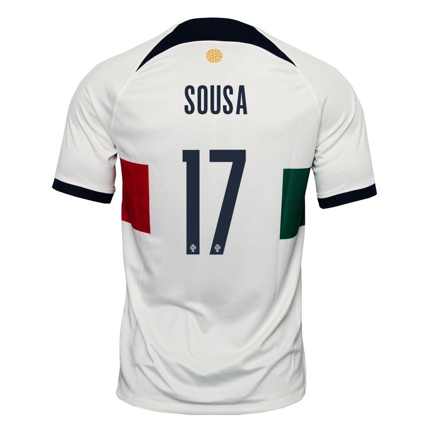 Kinder Portugiesische Vasco Sousa #17 Weiß Auswärtstrikot Trikot 22-24 T-shirt Belgien