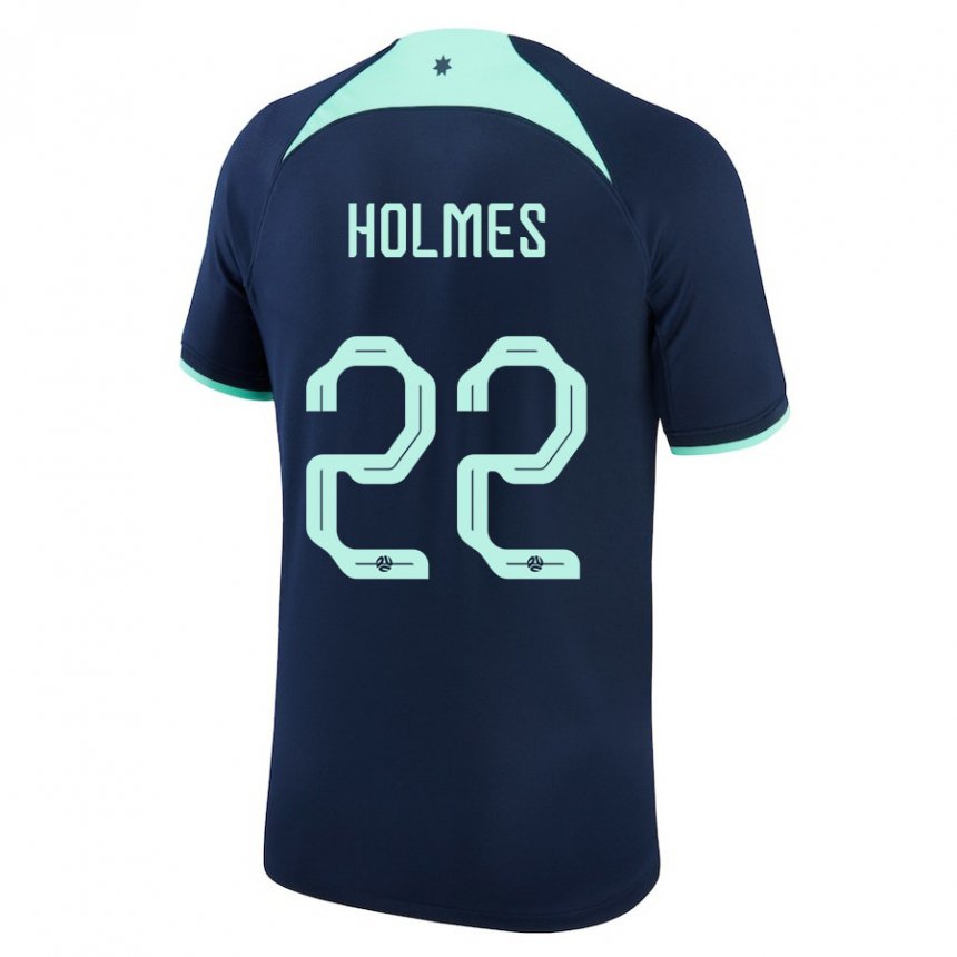 Kinder Australische Jordan Holmes #22 Dunkelblau Auswärtstrikot Trikot 22-24 T-shirt Belgien