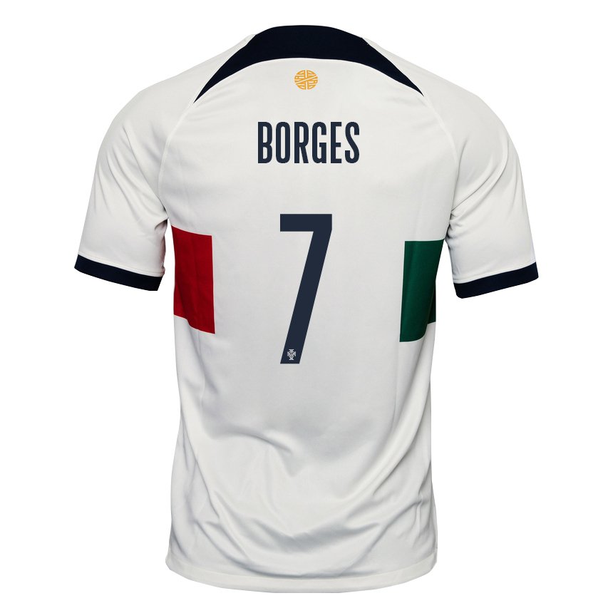 Kinder Portugiesische Carlos Borges #7 Weiß Auswärtstrikot Trikot 22-24 T-shirt Belgien