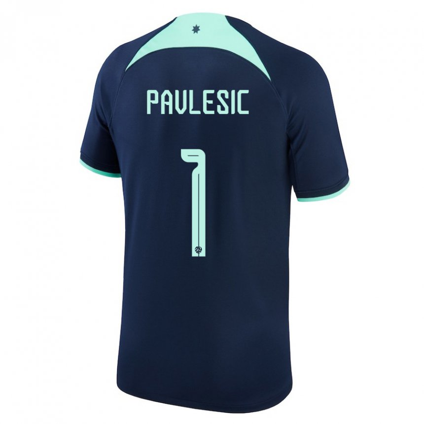 Kinder Australische Adam Pavlesic #1 Dunkelblau Auswärtstrikot Trikot 22-24 T-shirt Belgien