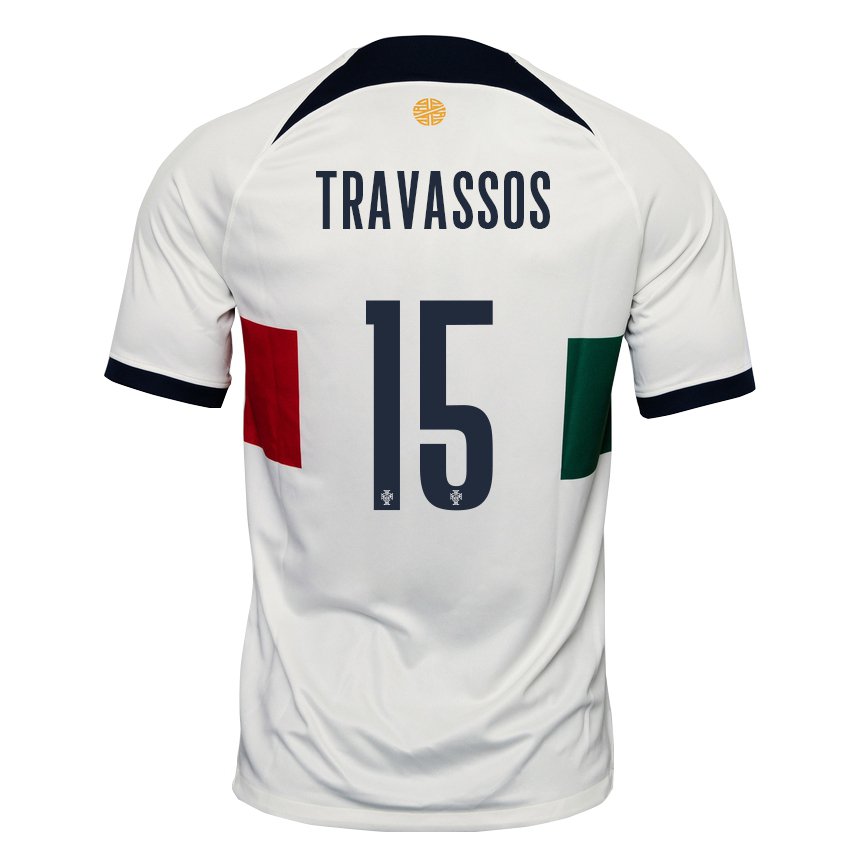 Kinder Portugiesische Diogo Travassos #15 Weiß Auswärtstrikot Trikot 22-24 T-shirt Belgien