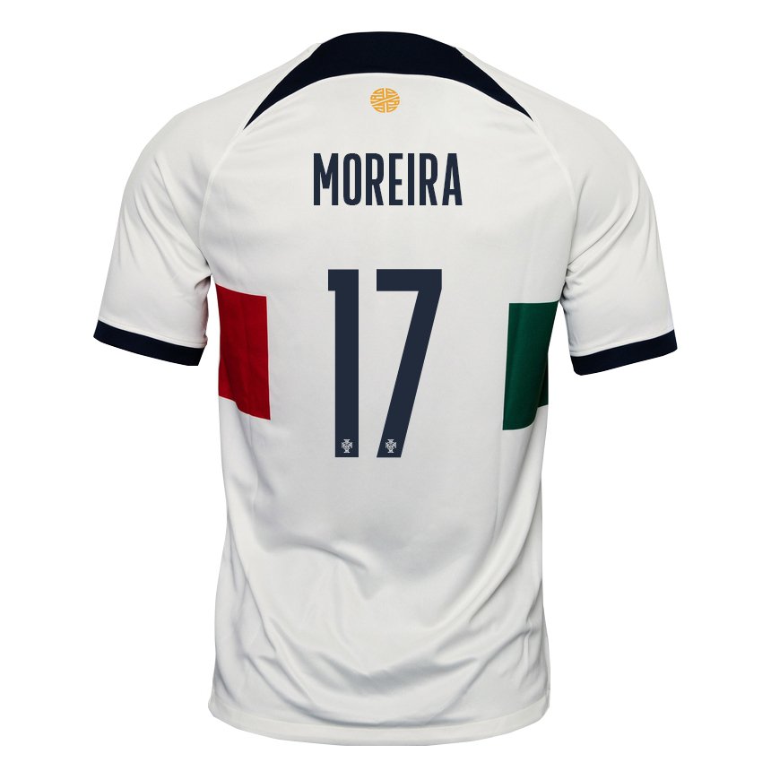 Kinder Portugiesische Afonso Moreira #17 Weiß Auswärtstrikot Trikot 22-24 T-shirt Belgien