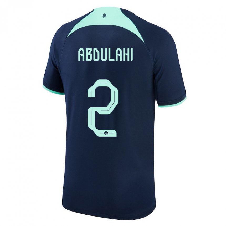 Kinder Australische Idrus Abdulahi #2 Dunkelblau Auswärtstrikot Trikot 22-24 T-shirt Belgien