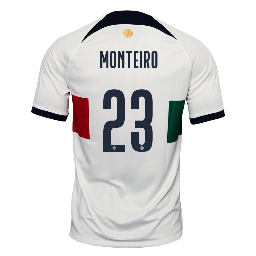 Kinder Portugiesische David Monteiro #23 Weiß Auswärtstrikot Trikot 22-24 T-shirt Belgien