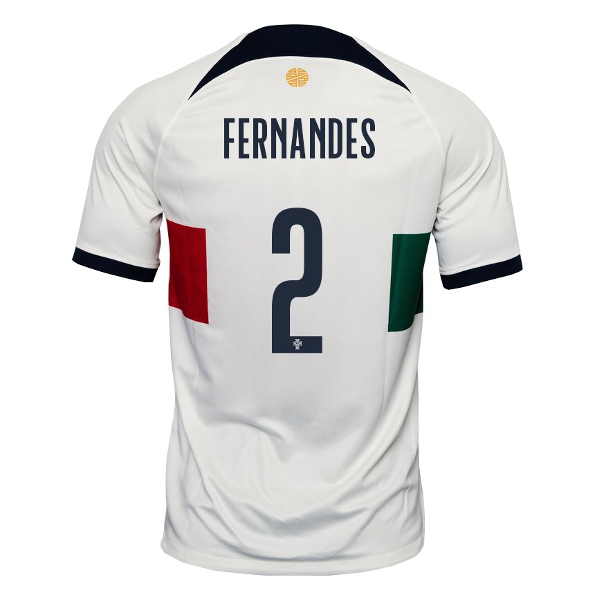 Kinder Portugiesische Martim Fernandes #2 Weiß Auswärtstrikot Trikot 22-24 T-shirt Belgien