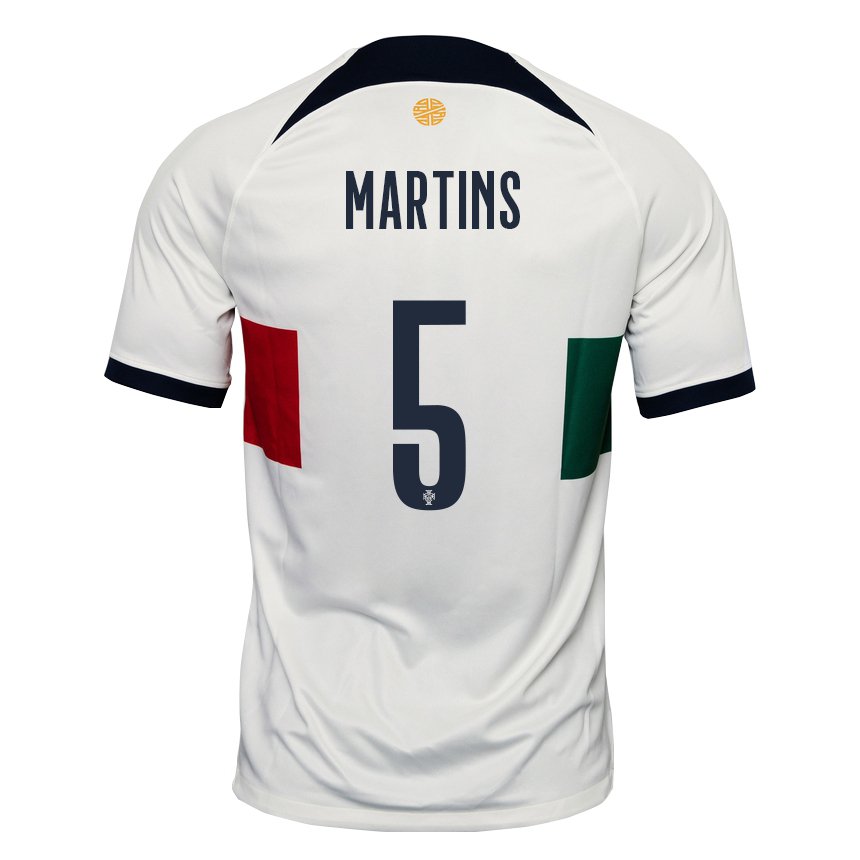 Kinder Portugiesische Leandro Martins #5 Weiß Auswärtstrikot Trikot 22-24 T-shirt Belgien