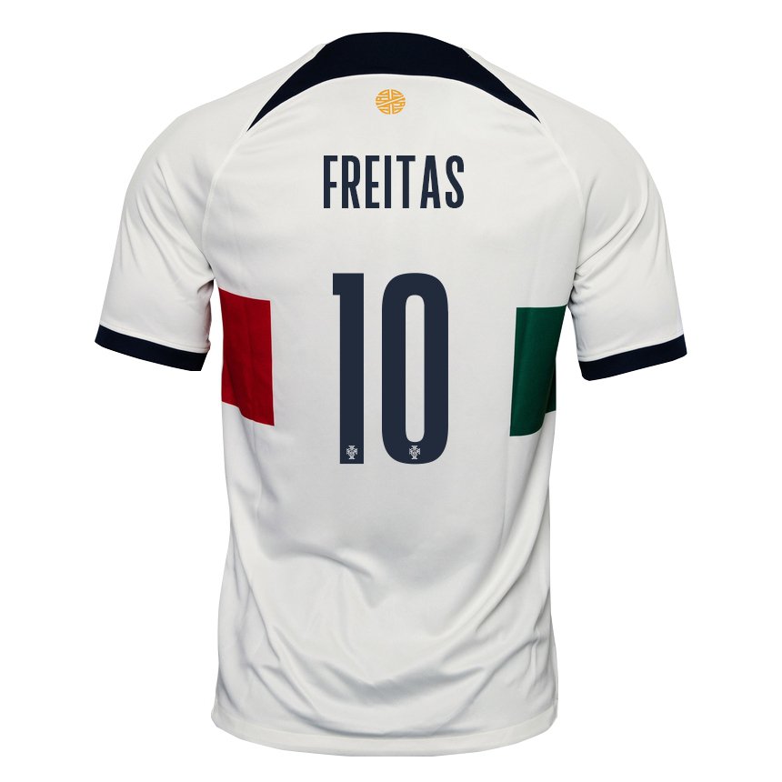 Kinder Portugiesische Tiago Freitas #10 Weiß Auswärtstrikot Trikot 22-24 T-shirt Belgien