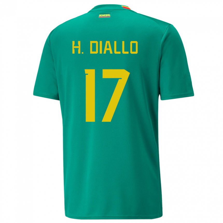 Kinder Senegalesische Hapsatou Malado Diallo #17 Grün Auswärtstrikot Trikot 22-24 T-shirt Belgien