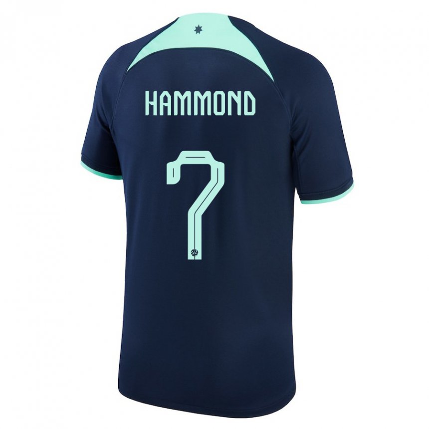 Enfant Maillot Australie Tristan Hammond #7 Bleu Foncé Tenues Extérieur 22-24 T-shirt Belgique