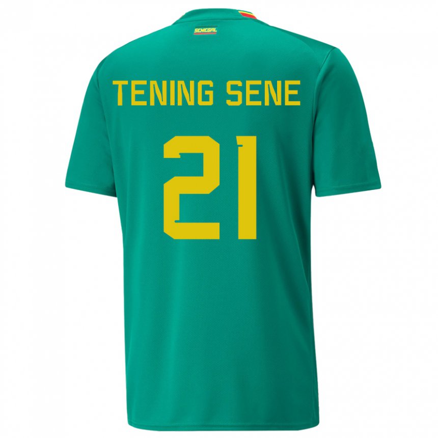 Kinder Senegalesische Tening Sene #21 Grün Auswärtstrikot Trikot 22-24 T-shirt Belgien