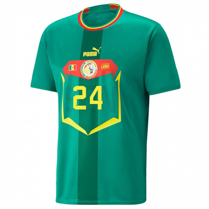 Kinder Senegalesische Coumba Sylla Mbodji #24 Grün Auswärtstrikot Trikot 22-24 T-shirt Belgien