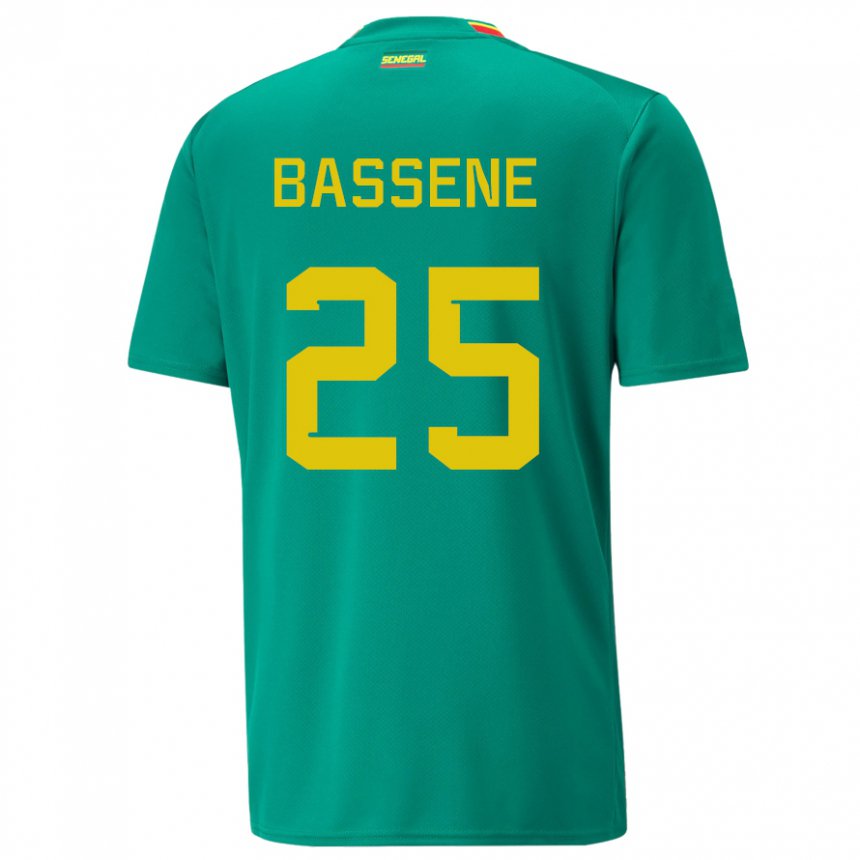 Enfant Maillot Sénégal Pascaline Bassene #25 Vert Tenues Extérieur 22-24 T-shirt Belgique