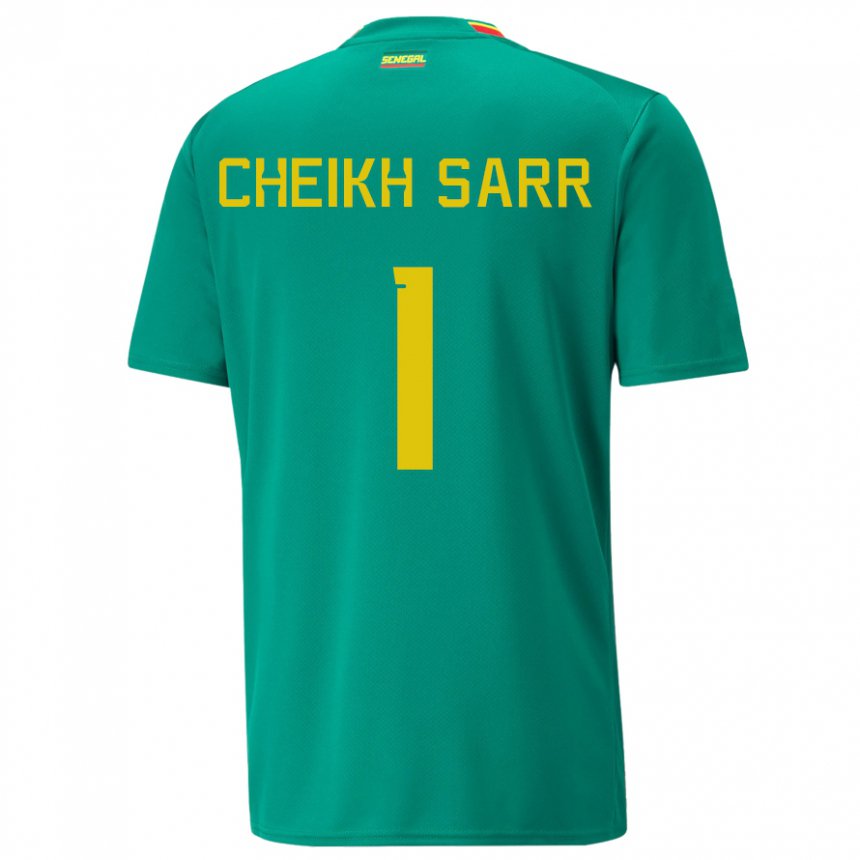 Kinder Senegalesische Cheikh Sarr #1 Grün Auswärtstrikot Trikot 22-24 T-shirt Belgien