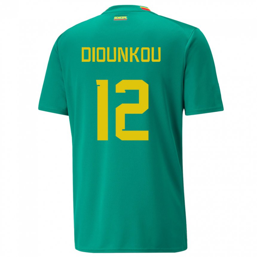 Kinder Senegalesische Alpha Diounkou #12 Grün Auswärtstrikot Trikot 22-24 T-shirt Belgien