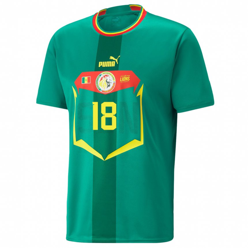 Kinder Senegalesische Faly Ndaw #18 Grün Auswärtstrikot Trikot 22-24 T-shirt Belgien