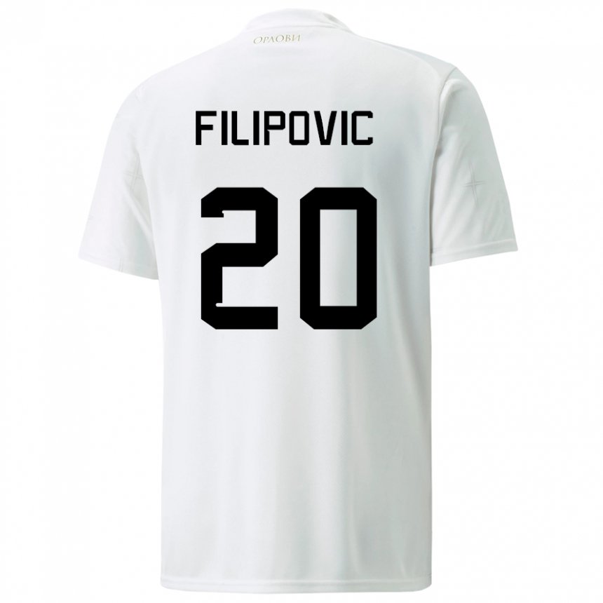 Kinder Serbische Tijana Filipovic #20 Weiß Auswärtstrikot Trikot 22-24 T-shirt Belgien