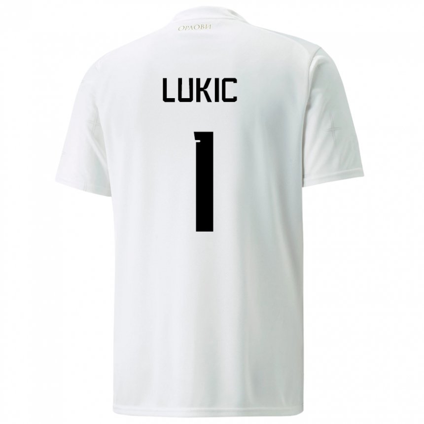 Kinder Serbische Ognjen Lukic #1 Weiß Auswärtstrikot Trikot 22-24 T-shirt Belgien