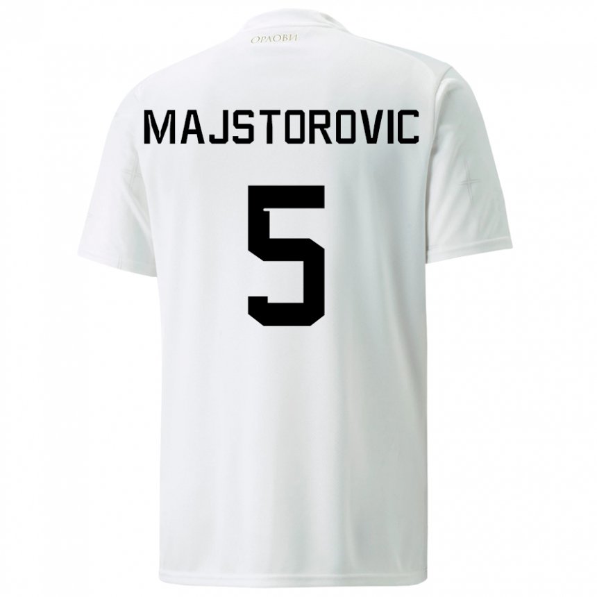 Kinder Serbische Milan Majstorovic #5 Weiß Auswärtstrikot Trikot 22-24 T-shirt Belgien