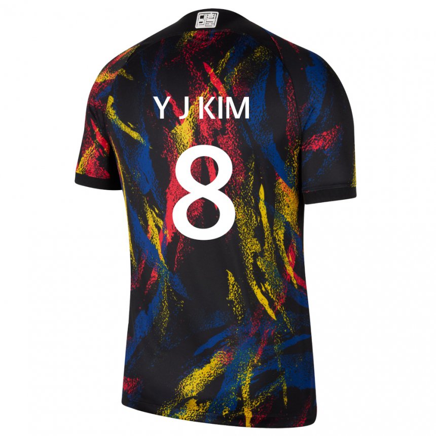 Enfant Maillot Corée Du Sud Kim Yun Ji #8 Multicolore Tenues Extérieur 22-24 T-shirt Belgique