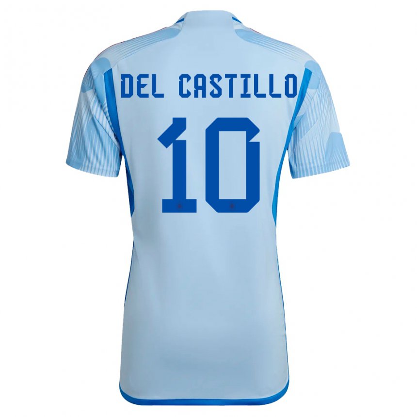 Kinder Spanische Athenea Del Castillo #10 Himmelblau Auswärtstrikot Trikot 22-24 T-shirt Belgien