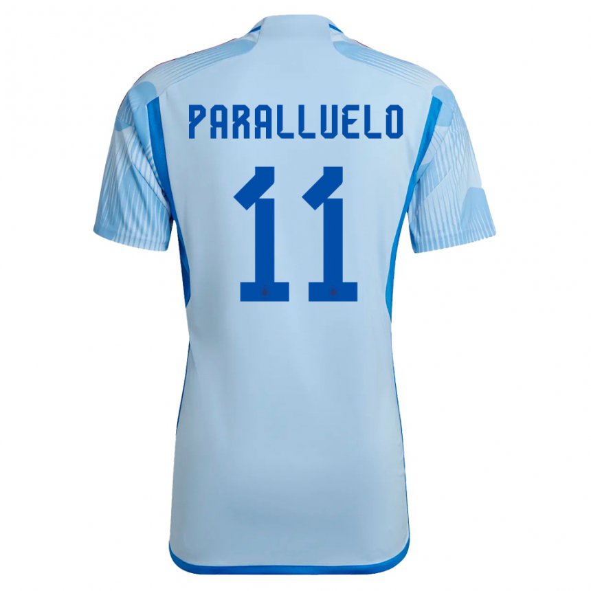 Kinder Spanische Salma Paralluelo #11 Himmelblau Auswärtstrikot Trikot 22-24 T-shirt Belgien