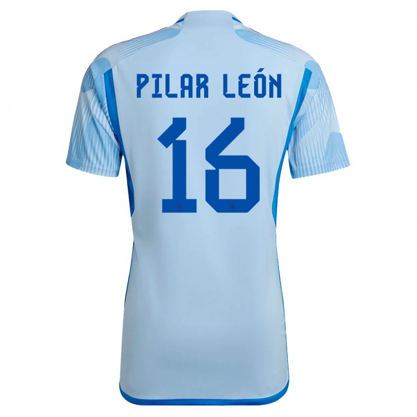 Enfant Maillot Espagne Maria Pilar Leon #16 Bleu Ciel Tenues Extérieur 22-24 T-shirt Belgique