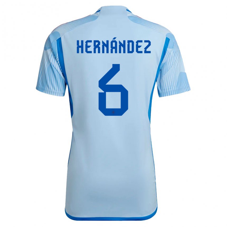 Enfant Maillot Espagne Gerard Hernandez #6 Bleu Ciel Tenues Extérieur 22-24 T-shirt Belgique