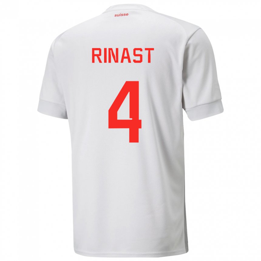 Kinder Schweizer Rachel Rinast #4 Weiß Auswärtstrikot Trikot 22-24 T-shirt Belgien