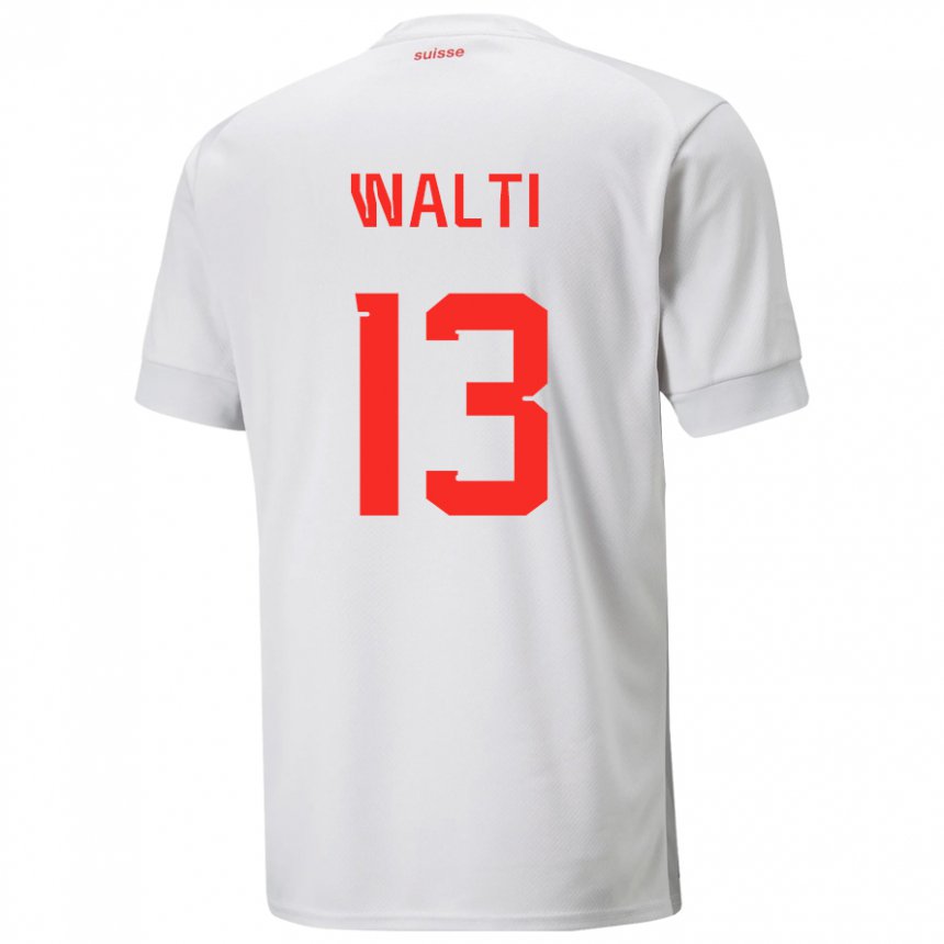 Kinder Schweizer Lia Walti #13 Weiß Auswärtstrikot Trikot 22-24 T-shirt Belgien