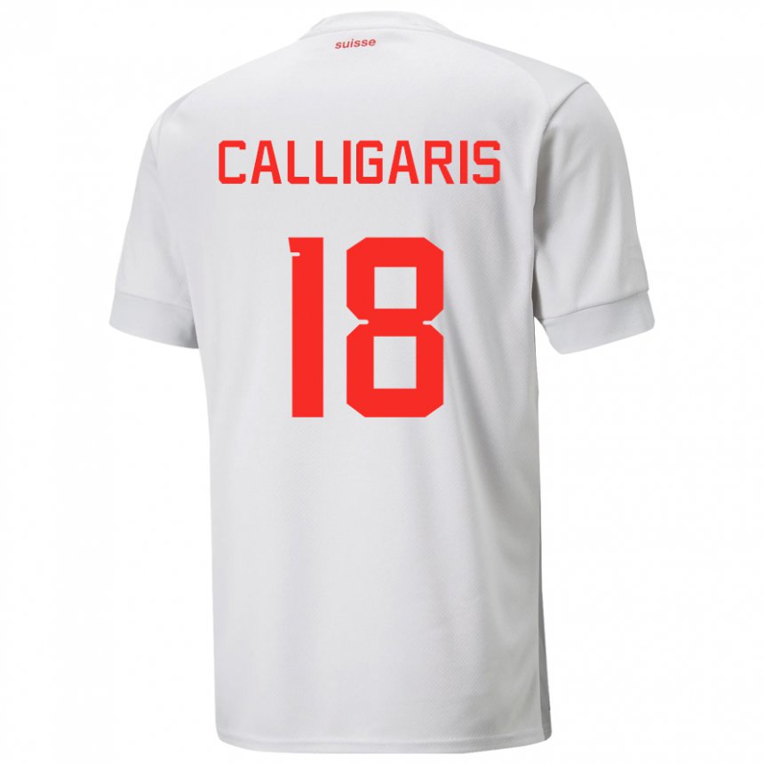 Kinder Schweizer Viola Calligaris #18 Weiß Auswärtstrikot Trikot 22-24 T-shirt Belgien