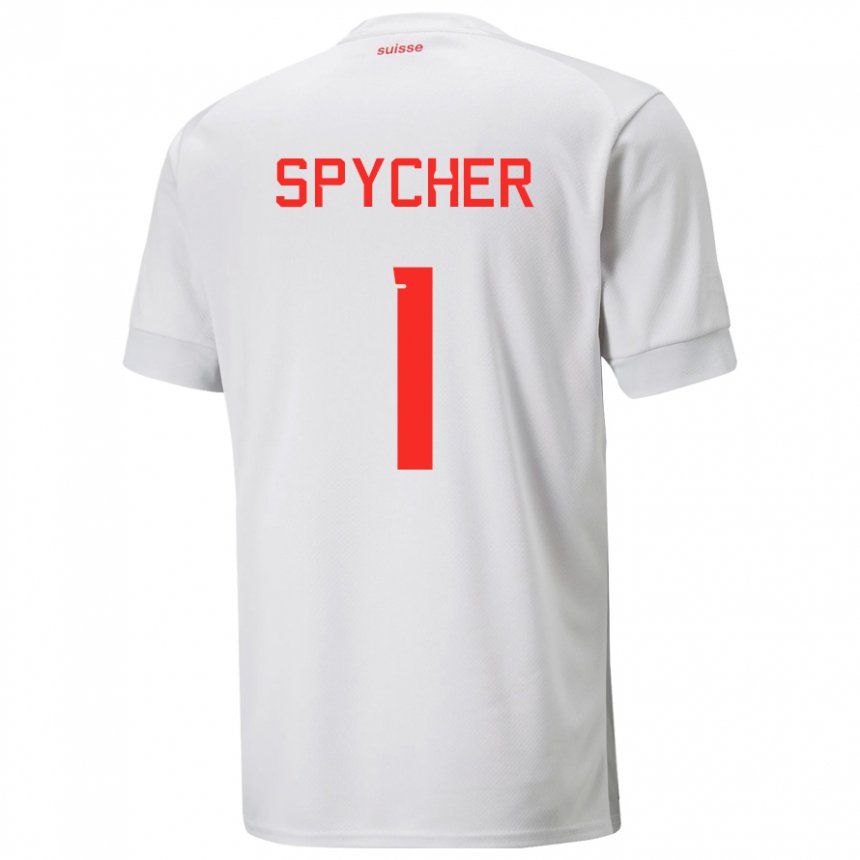 Kinder Schweizer Tim Spycher #1 Weiß Auswärtstrikot Trikot 22-24 T-shirt Belgien