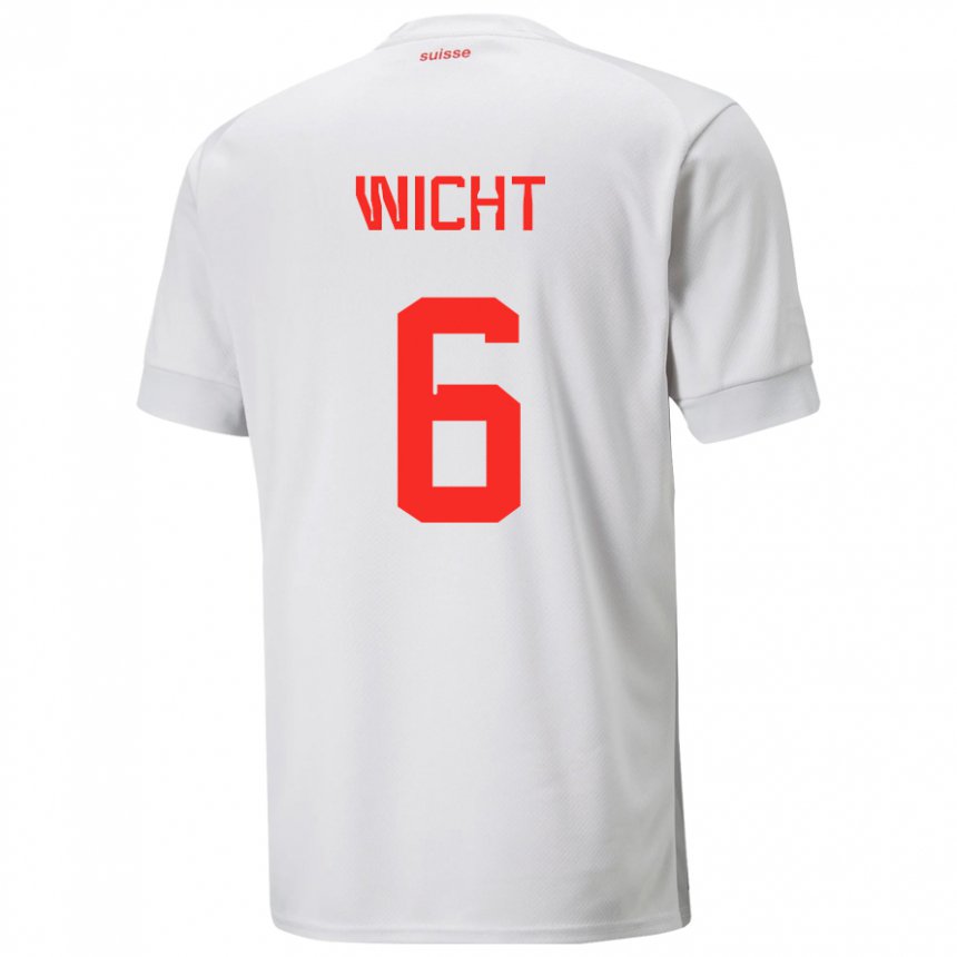 Kinder Schweizer Nathan Wicht #6 Weiß Auswärtstrikot Trikot 22-24 T-shirt Belgien