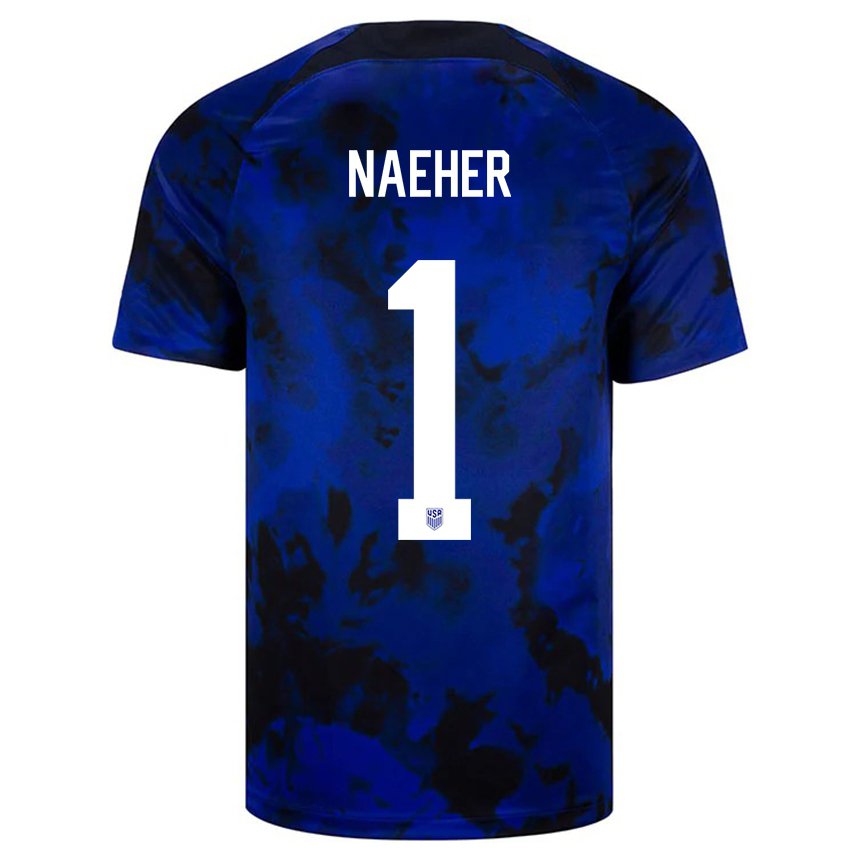 Kinder Us-amerikanische Alyssa Naeher #1 Königsblau Auswärtstrikot Trikot 22-24 T-shirt Belgien