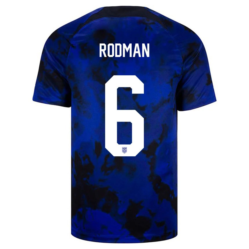 Kinder Us-amerikanische Trinity Rodman #6 Königsblau Auswärtstrikot Trikot 22-24 T-shirt Belgien