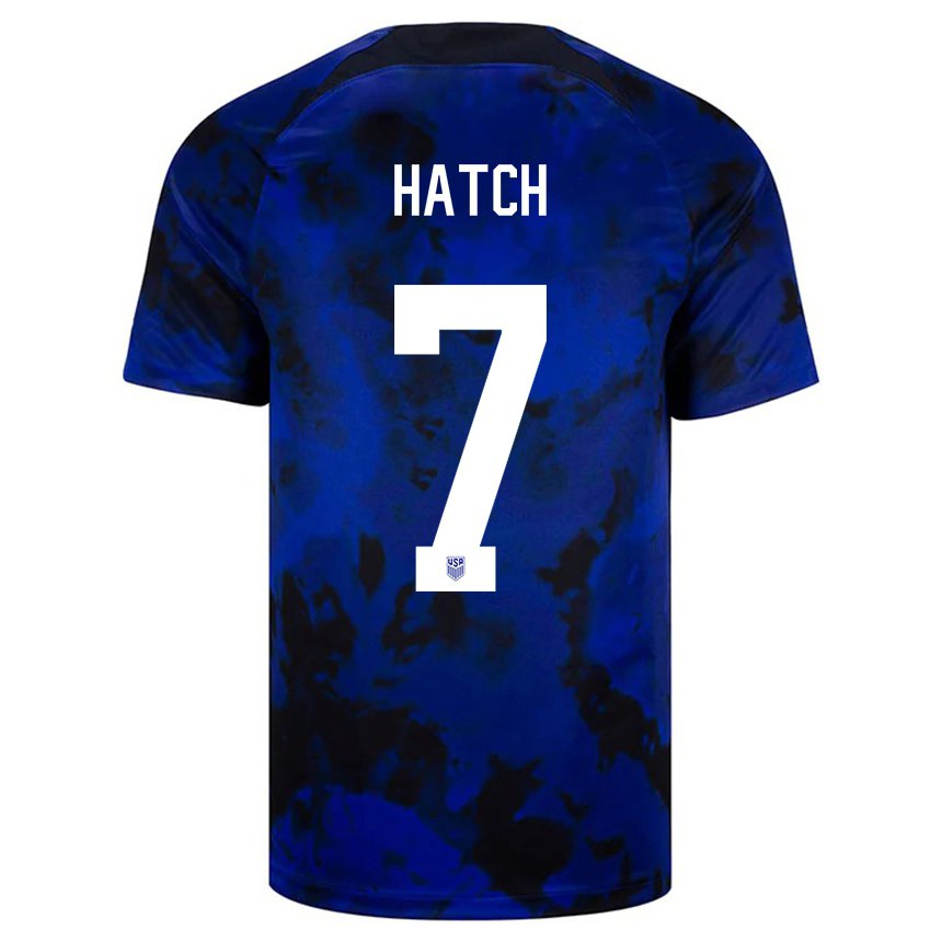 Kinder Us-amerikanische Ashley Hatch #7 Königsblau Auswärtstrikot Trikot 22-24 T-shirt Belgien